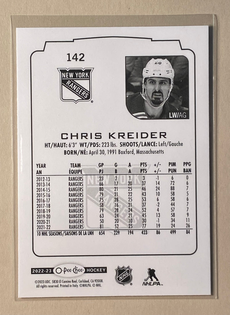 2022-23 UD O-Pee-Chee 142 Chris Kreider - Hockey