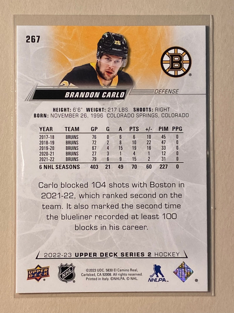 2022-23 Upper Deck 267 Brandon Carlo - Series 2 - Hockey