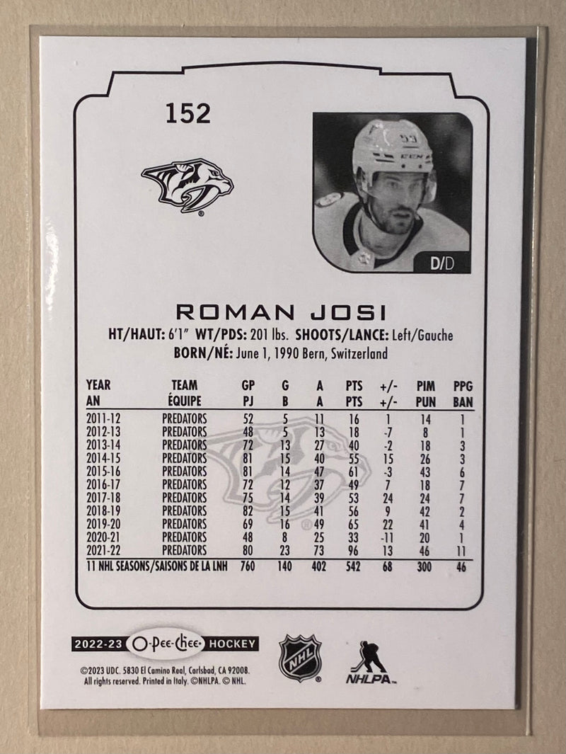 2022-23 UD O-Pee-Chee 152 Roman Josi - Hockey