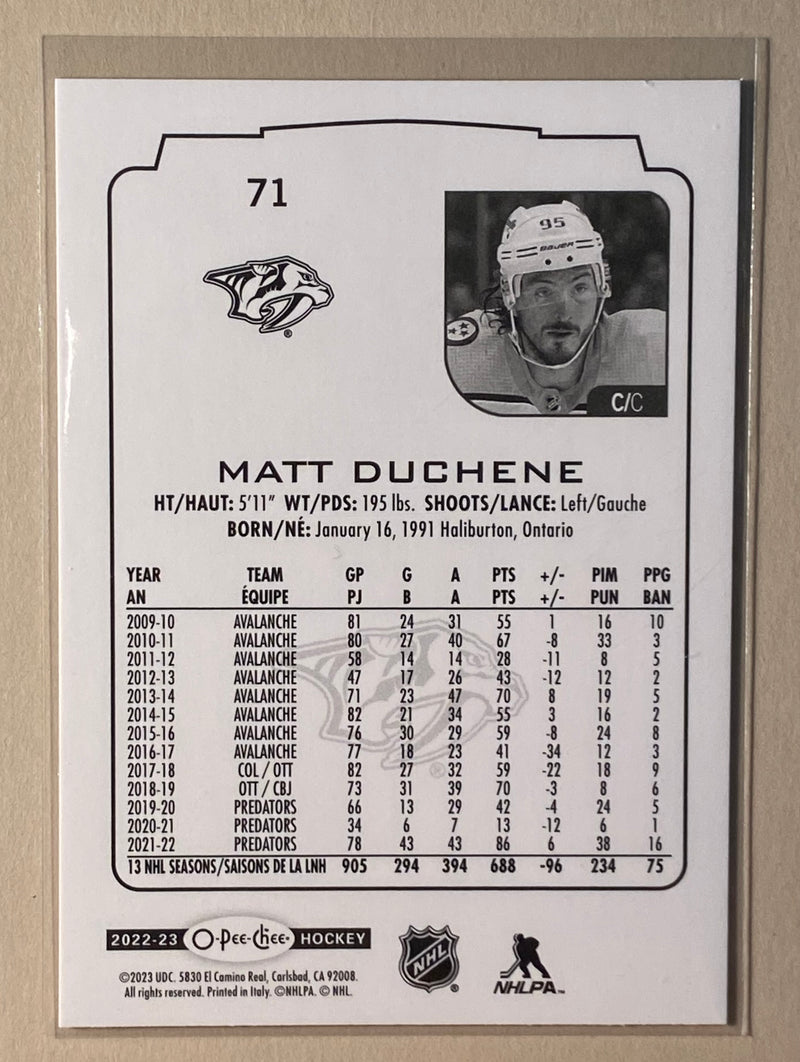 2022-23 UD O-Pee-Chee 71 Matt Duchene - Hockey