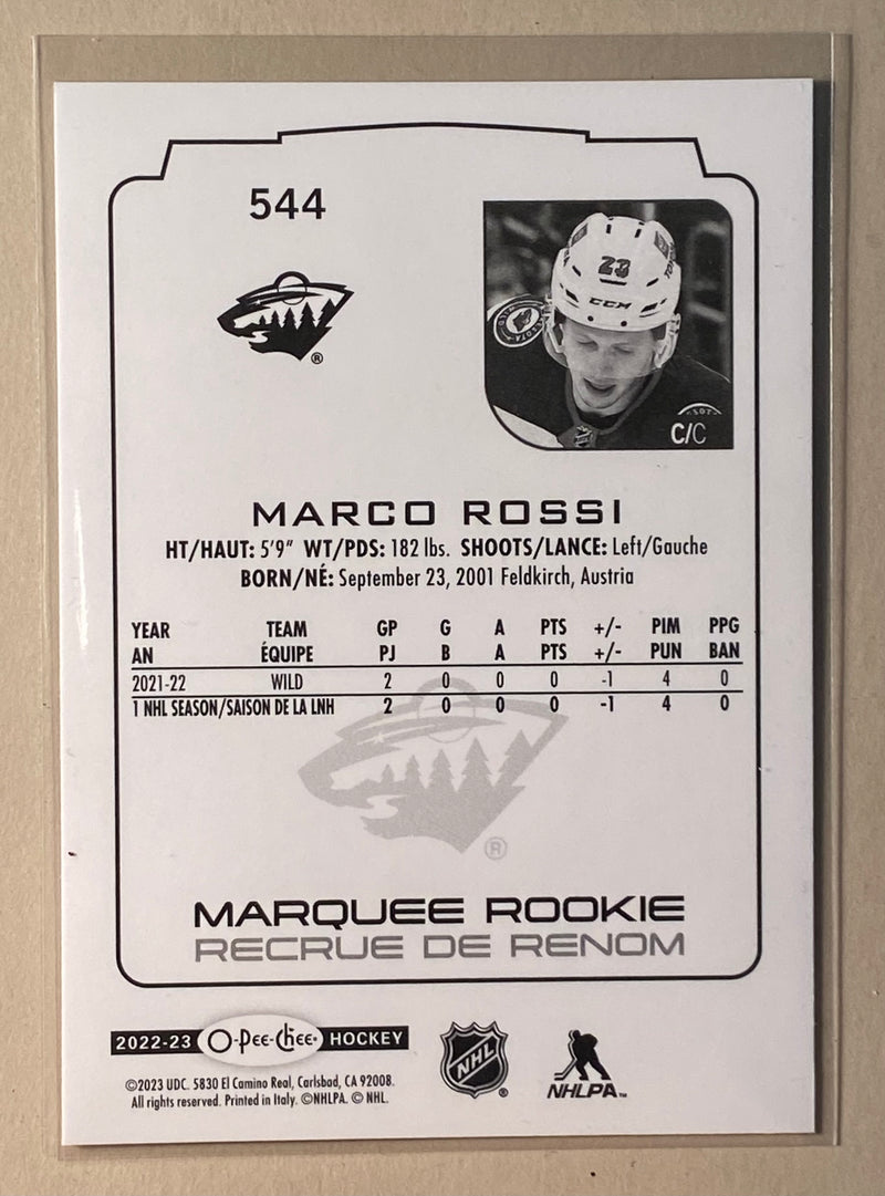 2022-23 UD O-Pee-Chee 544 Marco Rossi - Hockey - Marquee Rookie