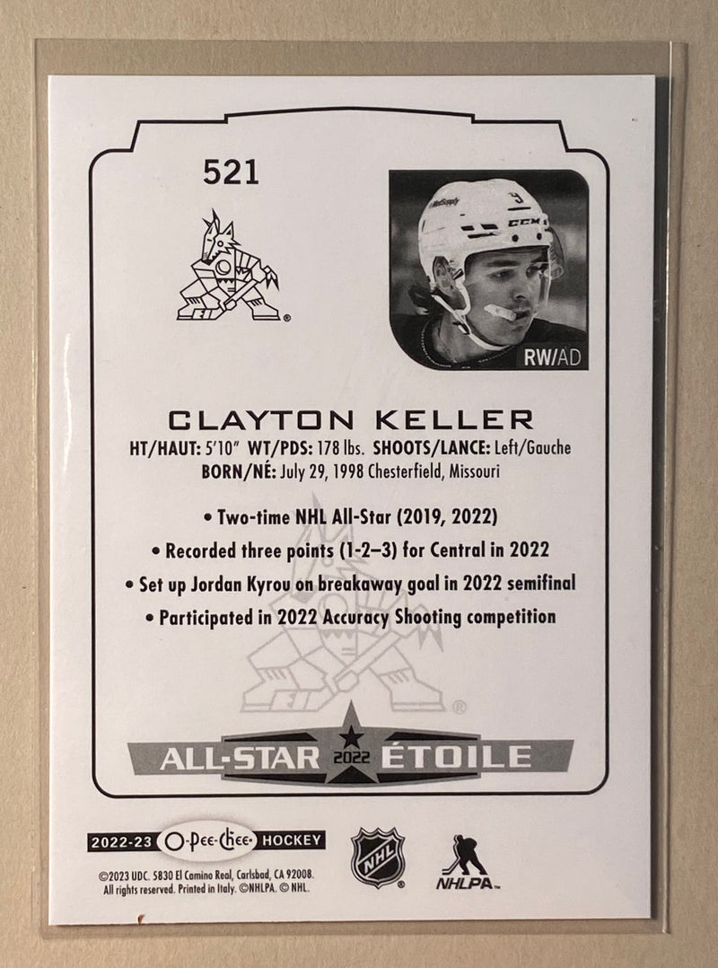 2022-23 UD O-Pee-Chee 521 Clayton Keller - Hockey - All-Star