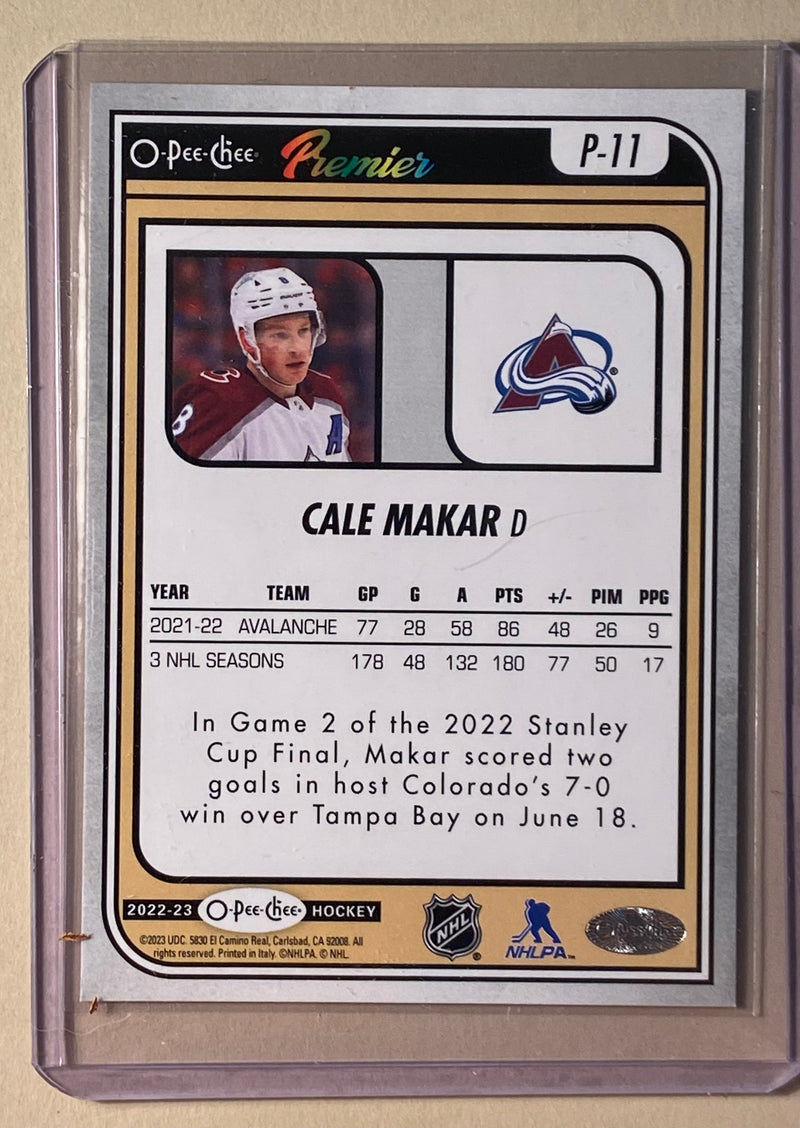 2022-23 UD O-Pee-Chee P-11 Cale Makar - Hockey -Gold Border