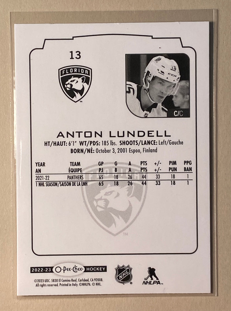 2022-23 UD O-Pee-Chee 13 Anton Lundell - Hockey