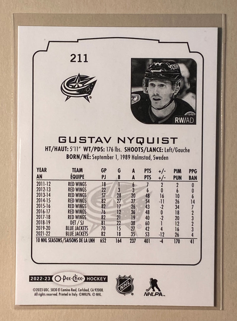 2022-23 UD O-Pee-Chee 211 Gustav Nyquist - Hockey
