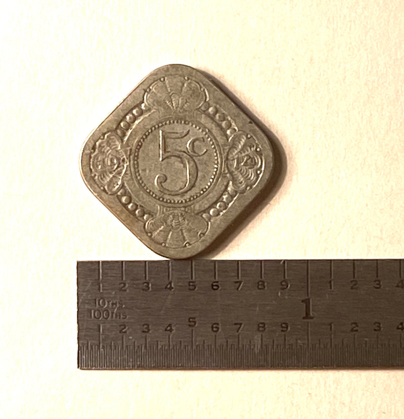1914 Netherlands 5c Square Coin
