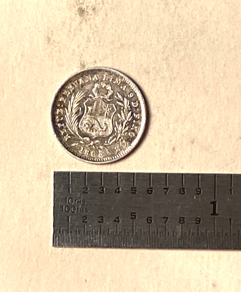 1863 Repub Peruana Lima 1/2 Dinero