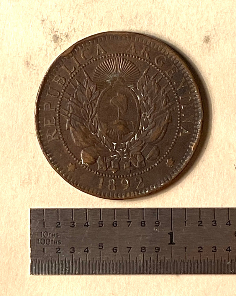 1892 Republica Argentina 2 Centavos