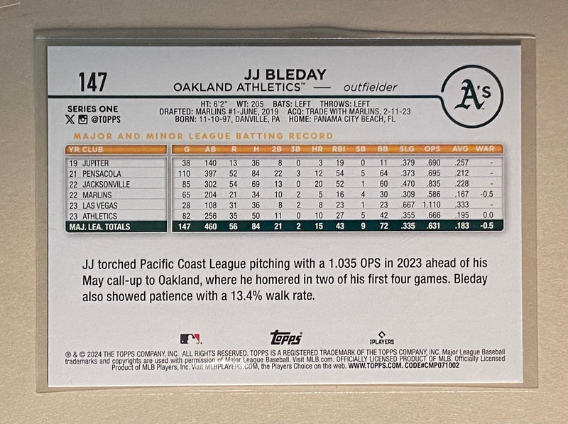 2024 Topps 147 JJ Bleday - Baseball