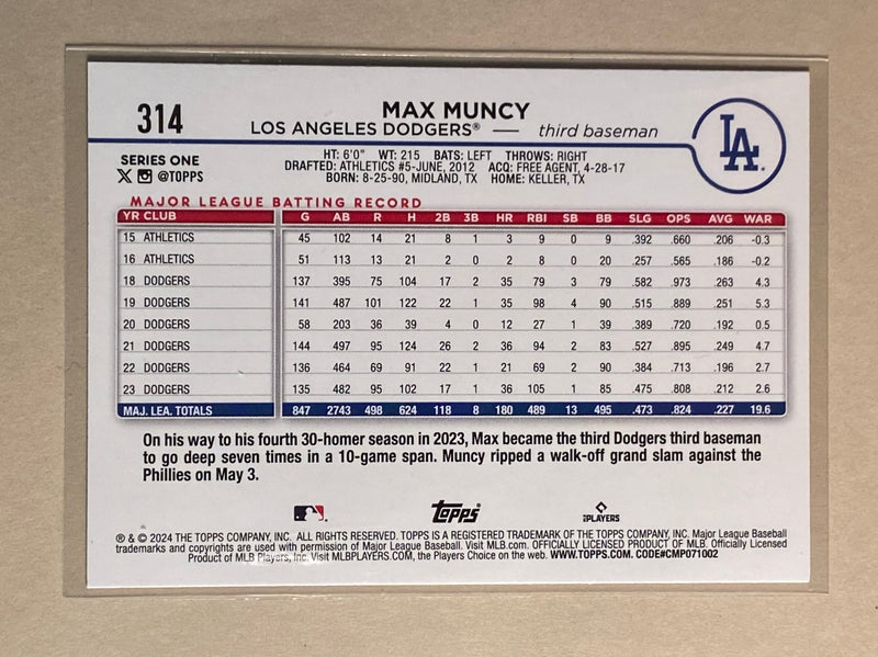 2024 Topps 314 Max Muncy - Baseball