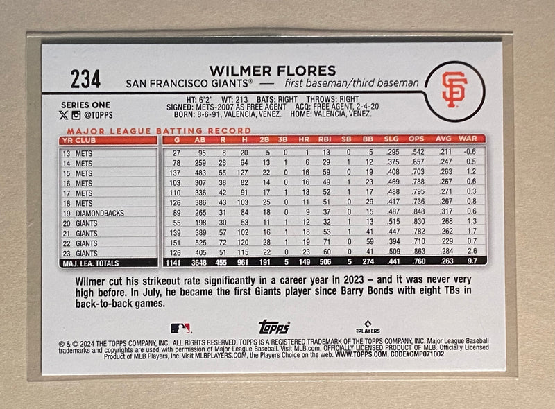 2024 Topps 234 Wilmer Flores - Baseball