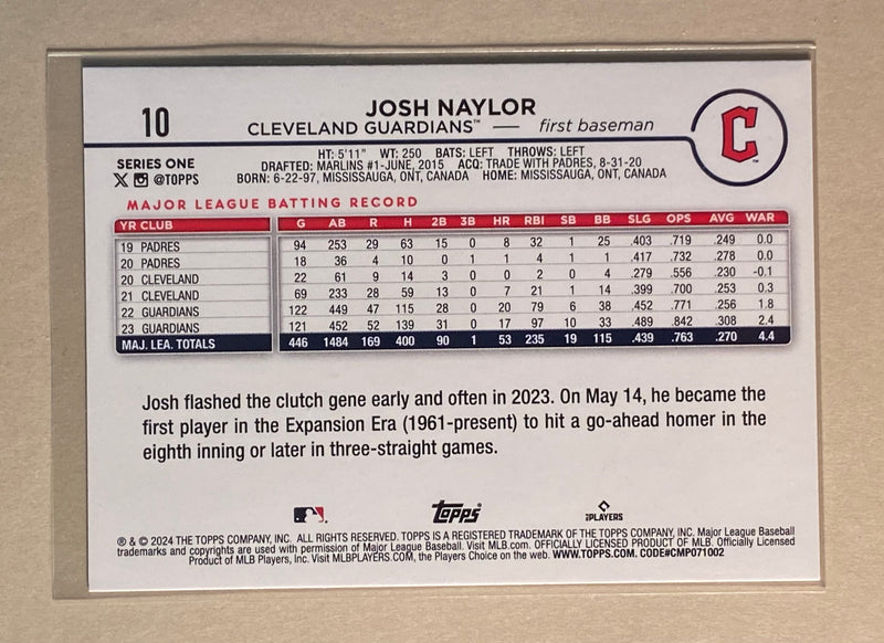 2024 Topps 10 Josh Naylor - Baseball