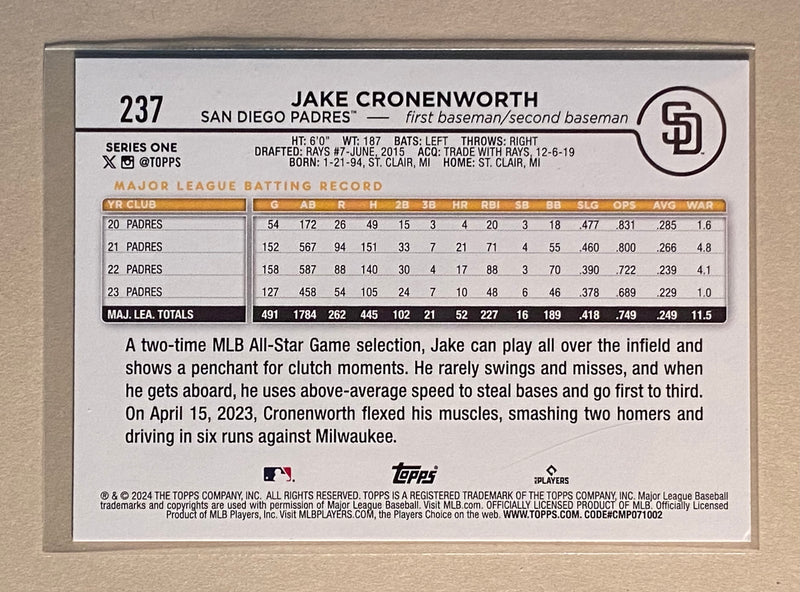 2024 Topps 237 Jake Cronenworth - Baseball