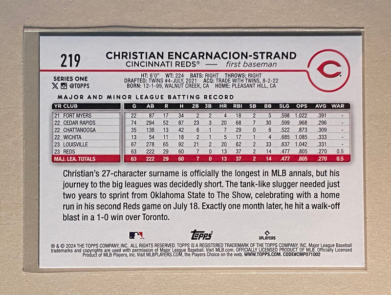 2024 Topps 216 Christian Encarnacion-Strand - Baseball - RC