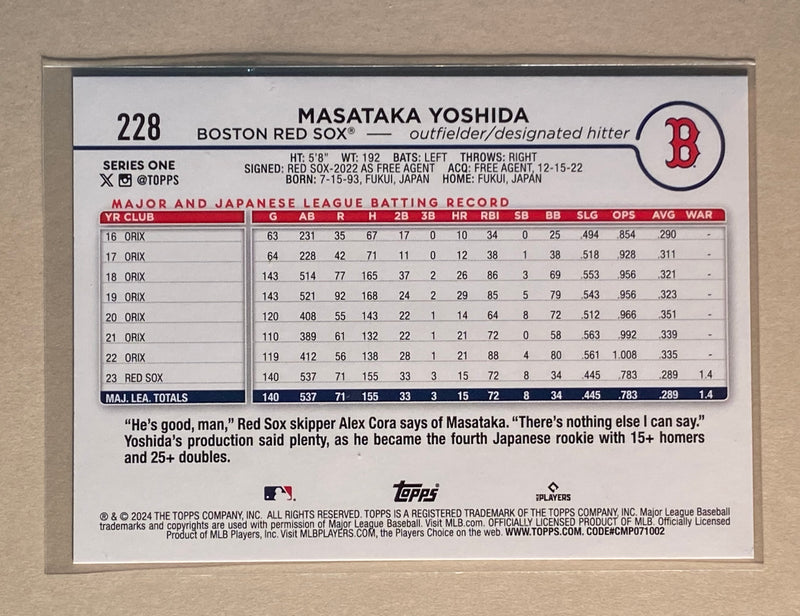 2024 Topps 228 Masataka Yoshida - Baseball