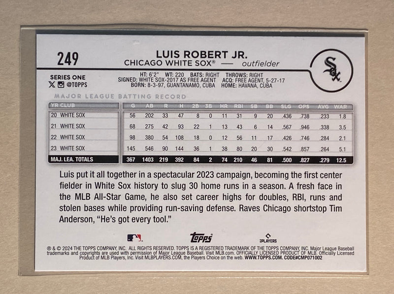 2024 Topps 249 Luis Robert Jr. - Baseball