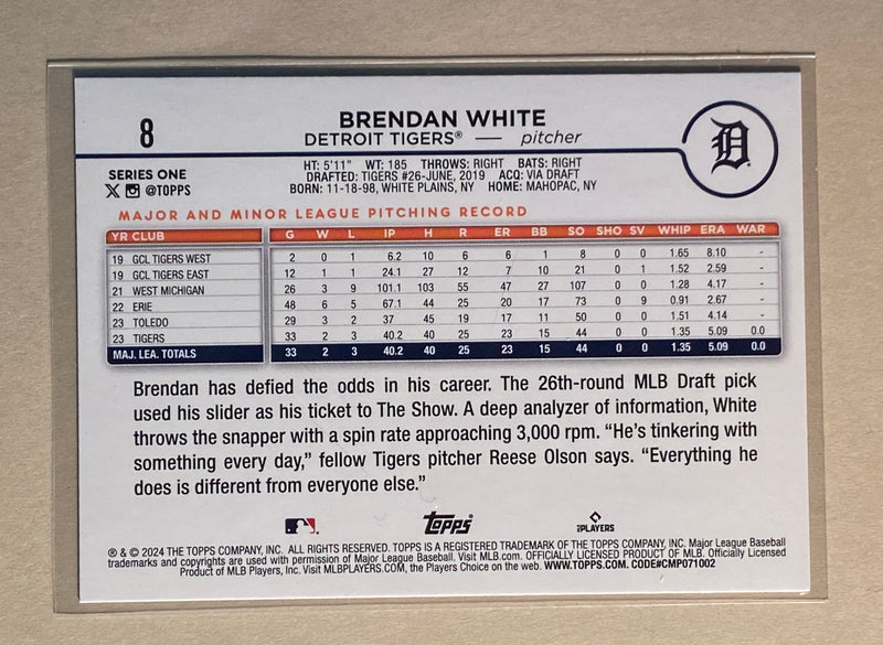 2024 Topps 8 Brendan White - Baseball - RC