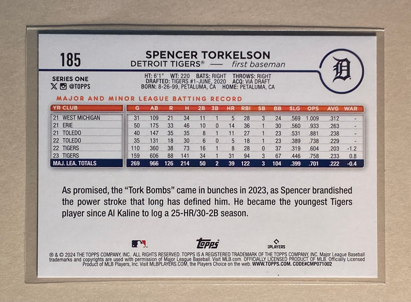 2024 Topps 185 Spencer Torkelson - Baseball