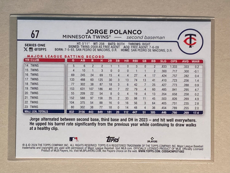 2024 Topps 67 Jorge Polanco - Baseball