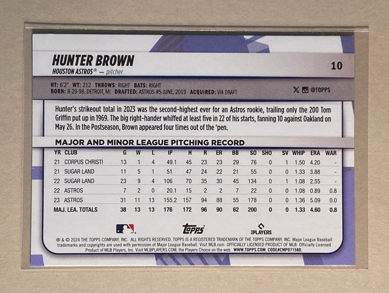 2024 Topps 10 Hunter Brown - Baseball - Big League