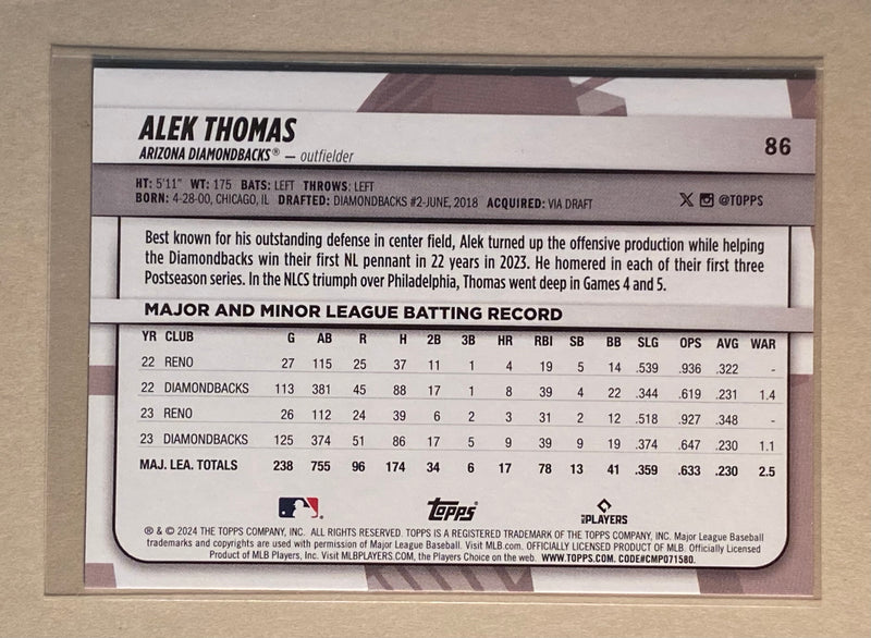 2024 Topps 86 Alex Thomas - Baseball - Big League