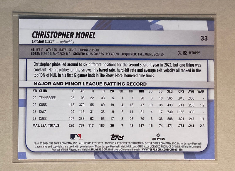 2024 Topps 33 Christopher Morel - Baseball - Big League