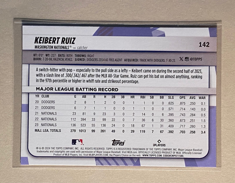 2024 Topps 142 Keibert Ruiz - Baseball - Big League
