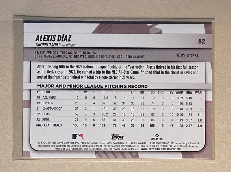 2024 Topps 82 Alexis Diaz - Baseball - Big League