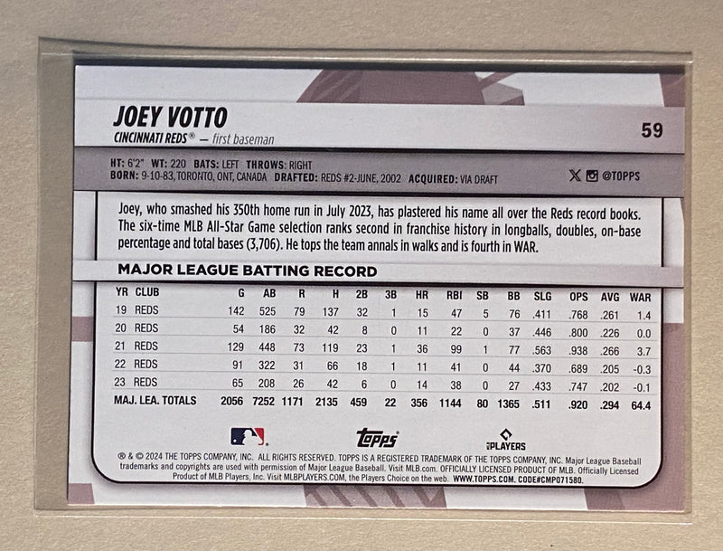 2024 Topps 59 Joey Votto - Baseball - Big League