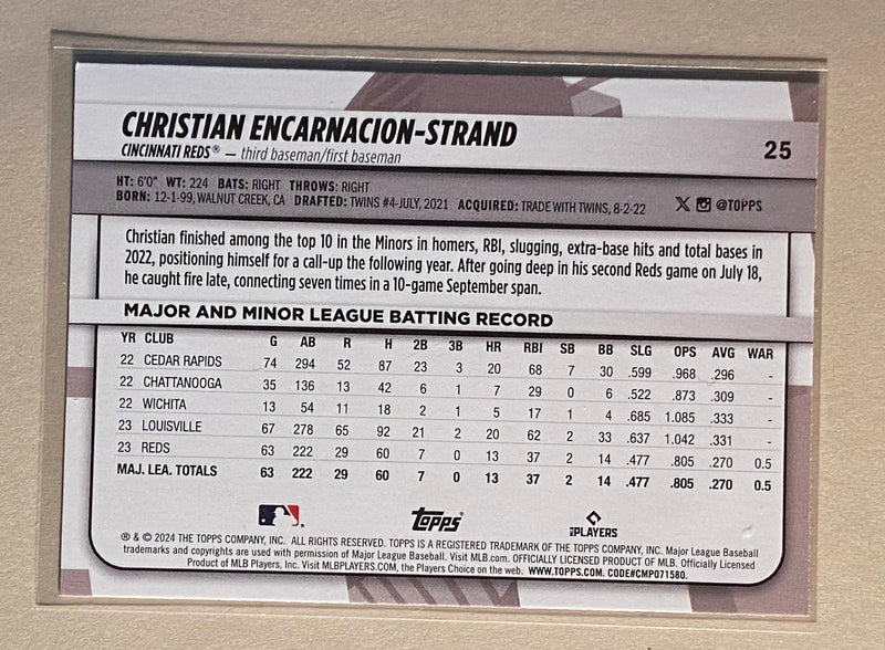 2024 Topps 25 Christian Encarnacion-Strand - Baseball - Big League - RC