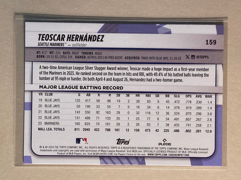 2024 Topps 159 Teoscar Hernandez - Baseball - Big League