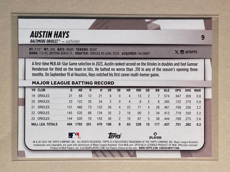 2024 Topps 9 Austin Hays - Baseball - Big League