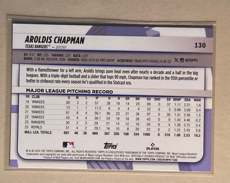 2024 Topps 130 Aroldis Chapman - Baseball - Big League