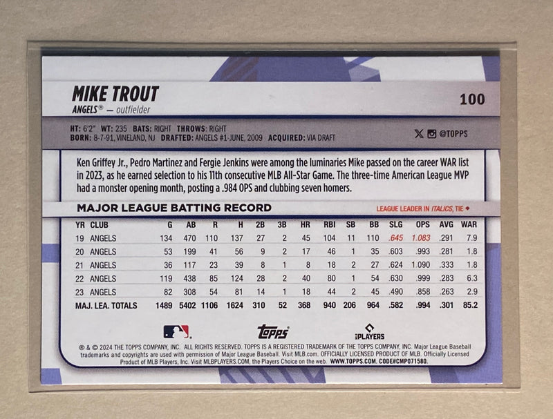 2024 Topps 100 Mike Trout - Baseball - Big League