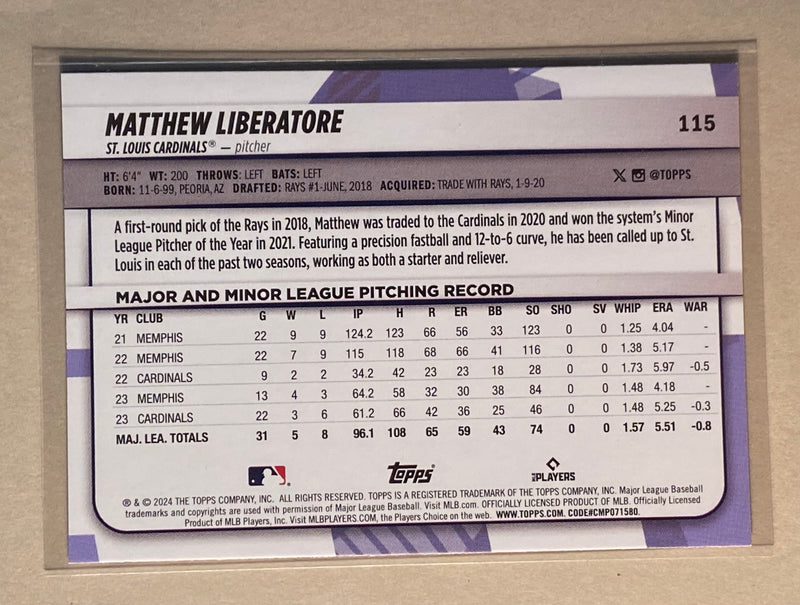 2024 Topps 115 Matthew Liberatore - Baseball - Big League