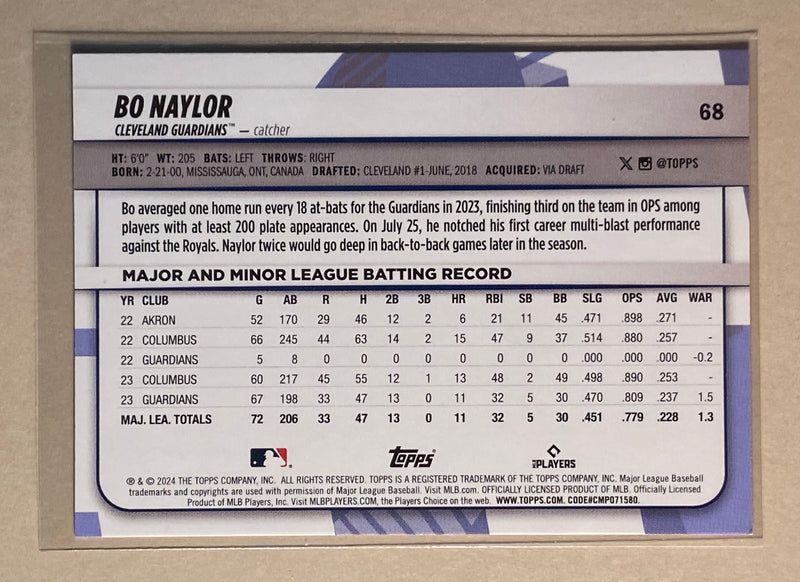 2024 Topps 68 Bo Naylor - Baseball - Big League