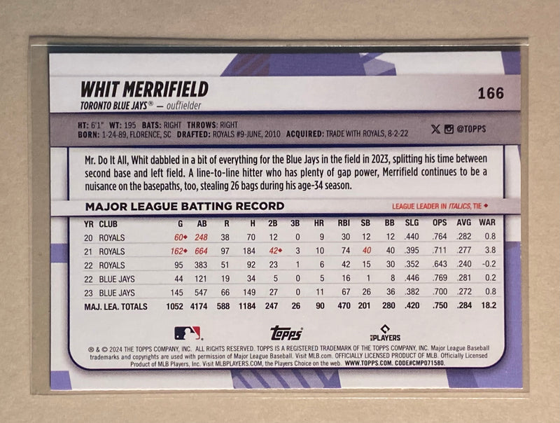 2024 Topps 166 Whit Merrifield - Baseball - Big League