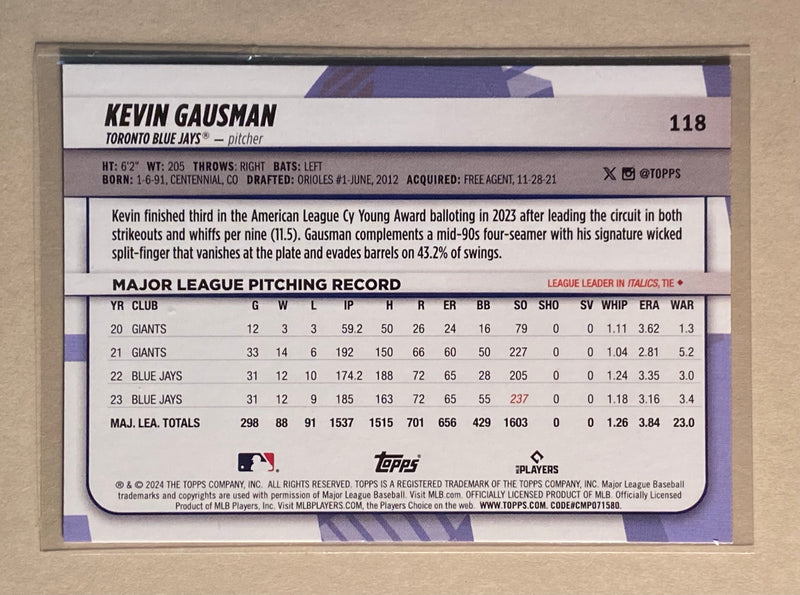 2024 Topps 118 Kevin Gausman - Baseball - Big League