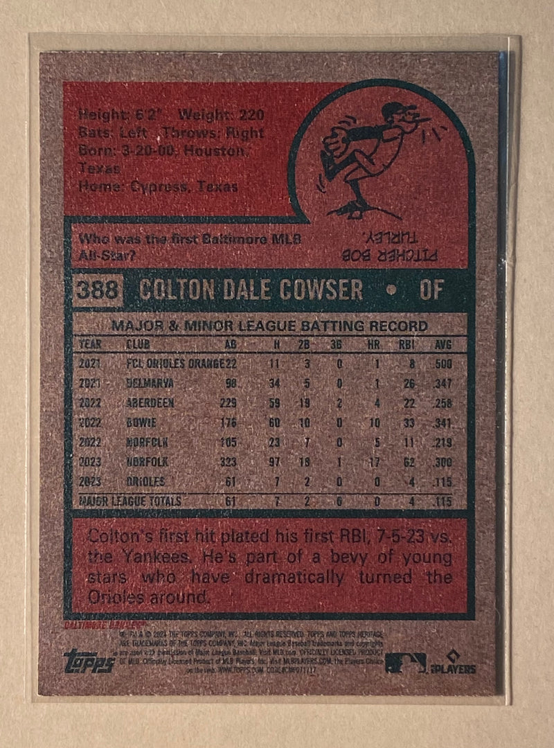 2024 Topps 388 Colton Cowser - Baseball - RC - Heritage