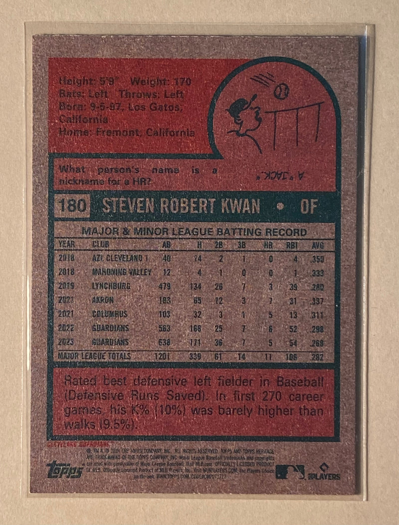 2024 Topps 180 Steven Kwan - Baseball - Heritage