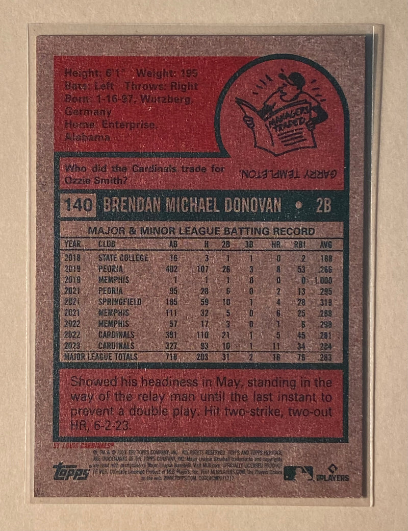 2024 Topps 140 Brendan Donovan - Baseball - Heritage