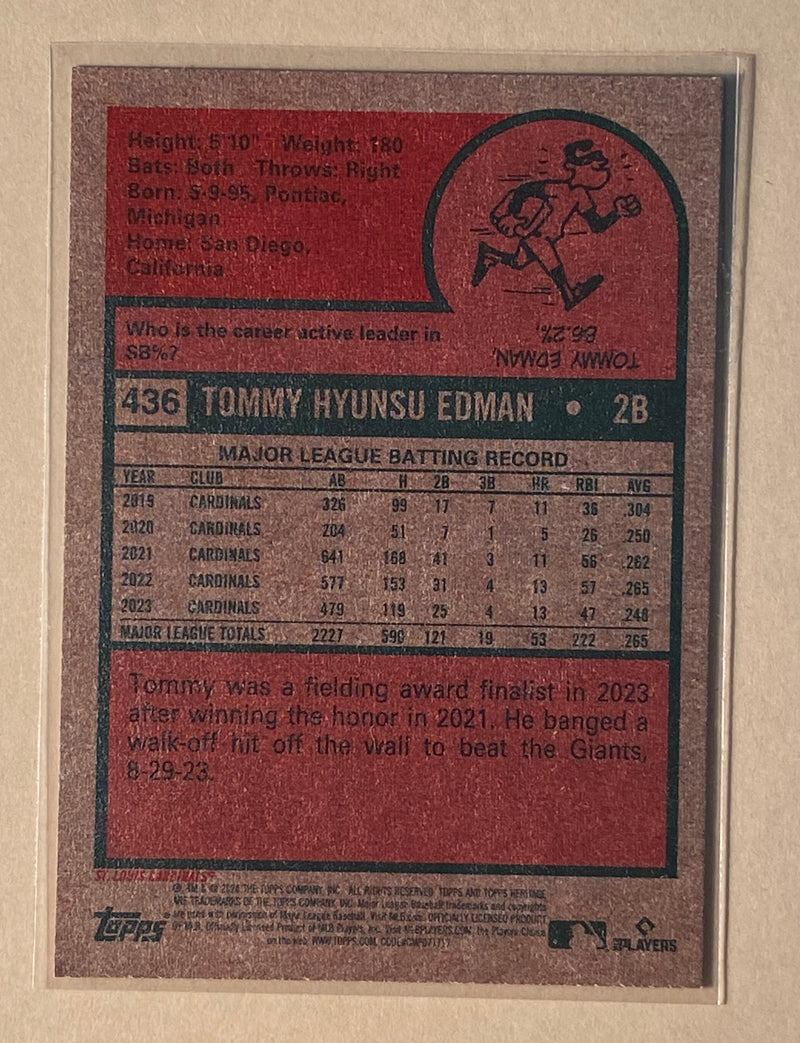 2024 Topps 436 Tommy Edman - Baseball - Heritage