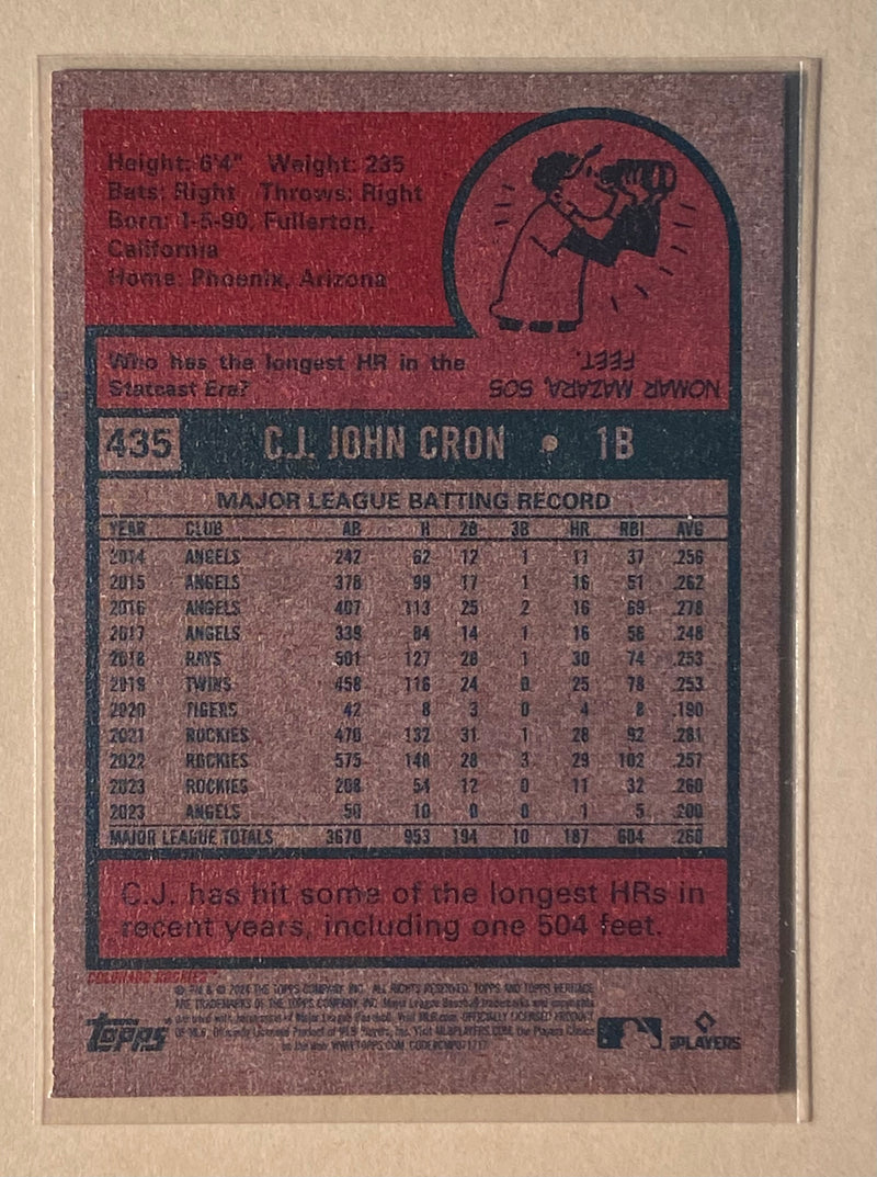 2024 Topps 435 C.J. Cron - Baseball - Heritage