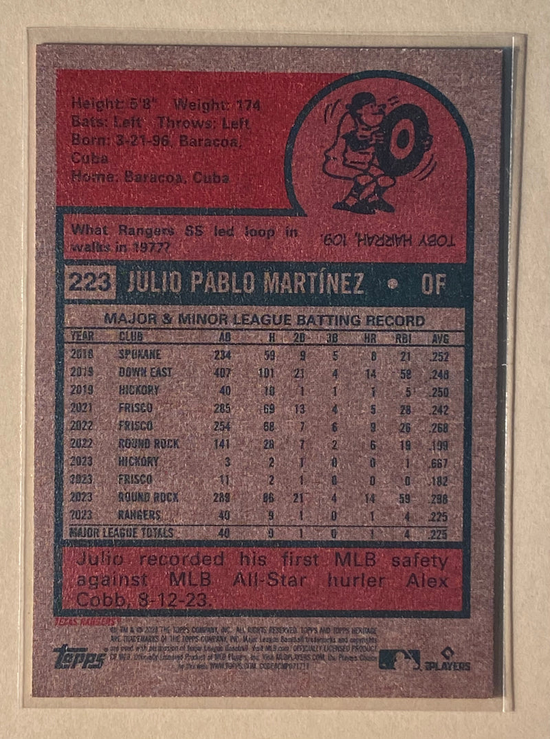 2024 Topps 223 Julio Pablo Martinez - Baseball - Heritage - RC