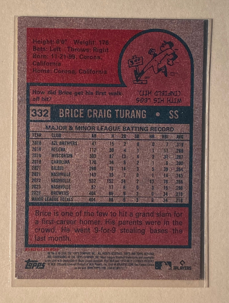 2024 Topps 332 Brice Turang - Baseball - Heritage