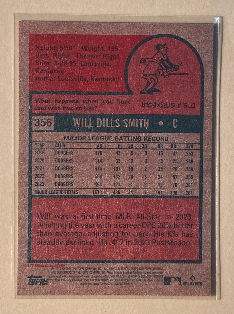 2024 Topps 356 Will Smith - Baseball - Heritage