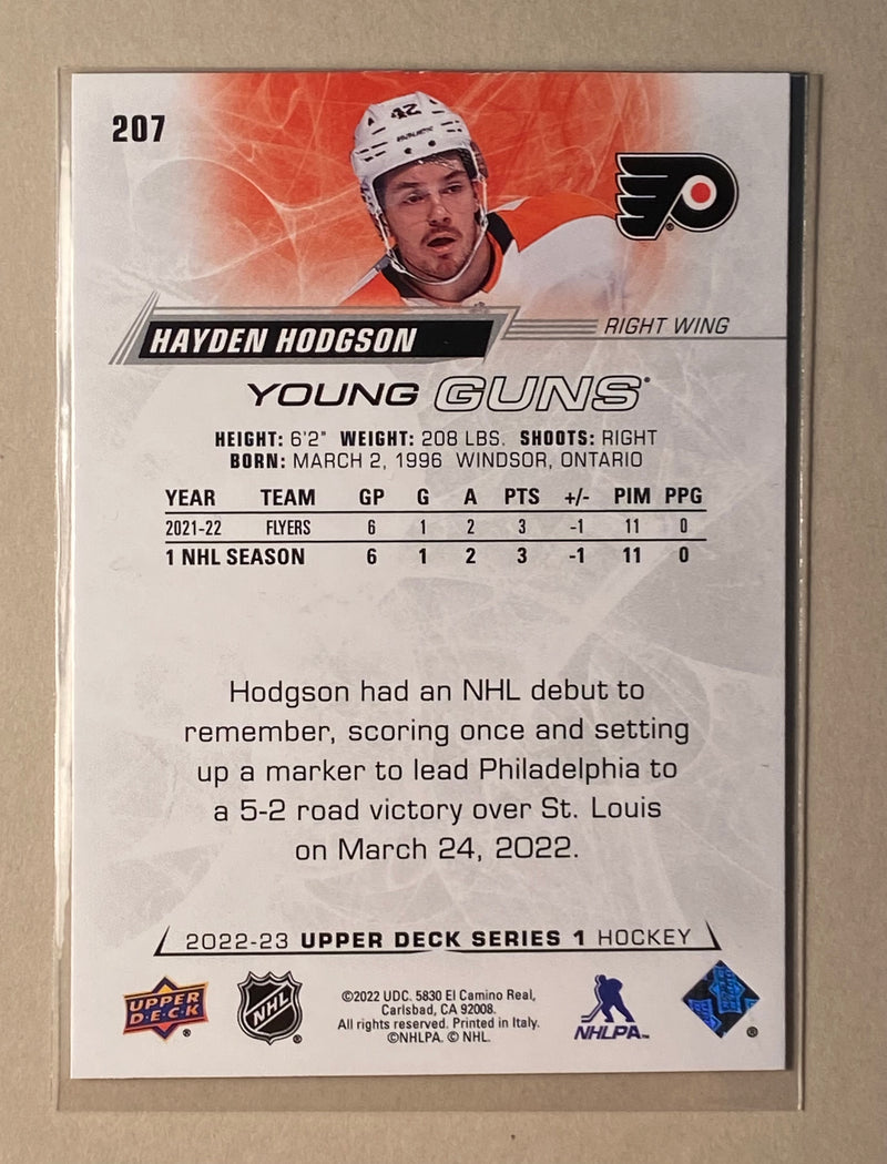 2022-23 Upper Deck 207 Hayden Hodgson - Young Guns