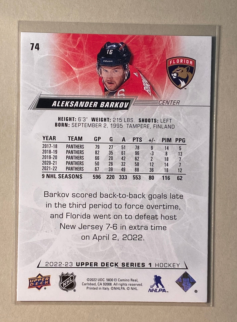 2022-23 Upper Deck 74 Aleksander Barkov - Hockey