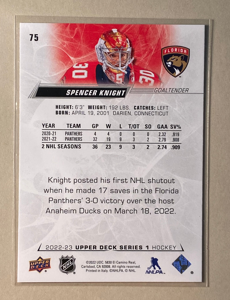 2022-23 Upper Deck 75 Spencer Knight - Hockey