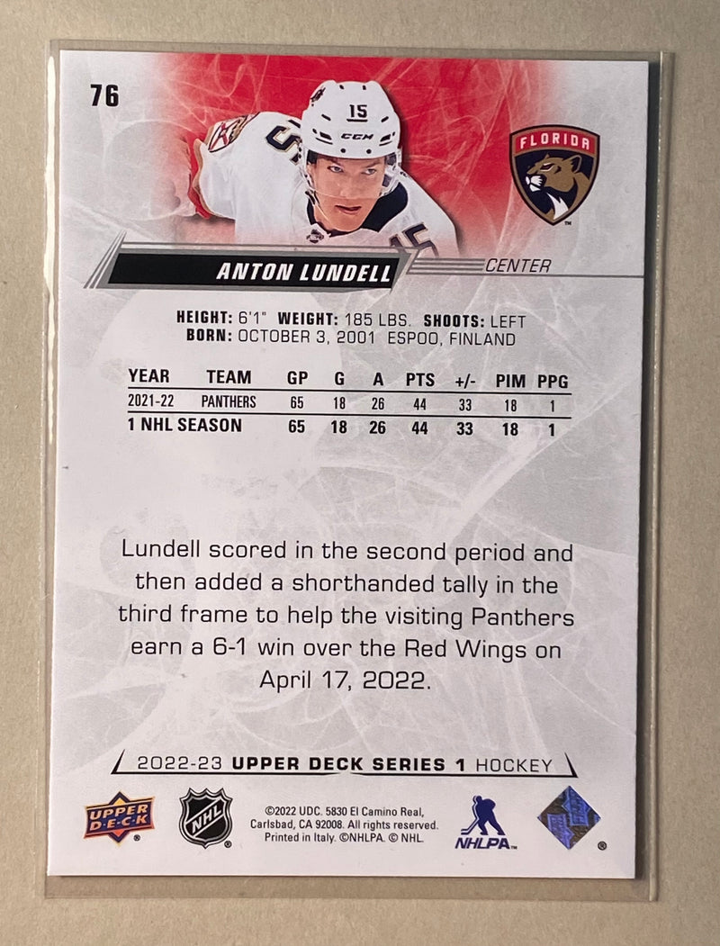 2022-23 Upper Deck 76 Anton Lundell - Hockey